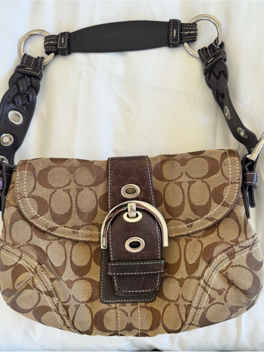 Y2K vintage Coach soho signature jacquard shoulder bag - Picture 10 of 15